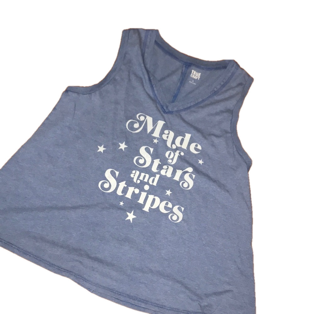 NWT Made of Stars and Stripes blue tank L and XS